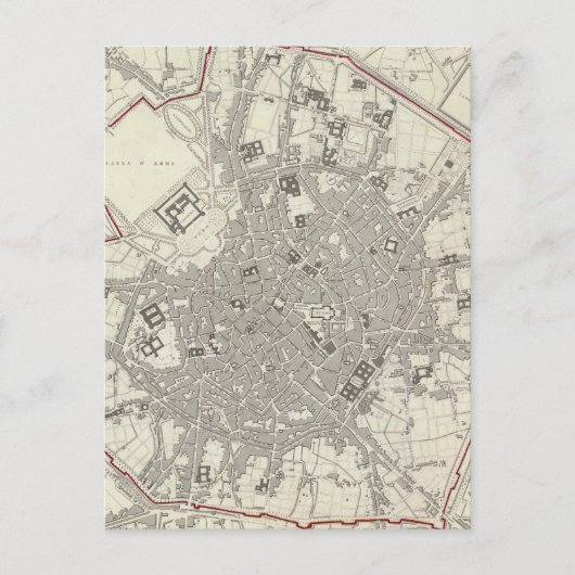 ヴィンテージミランイタリアの地図（1832年） ポストカード (正面)