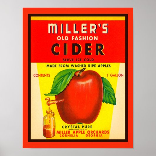 ヴィンテージミラーのApple Cider広告 ポスター (正面)