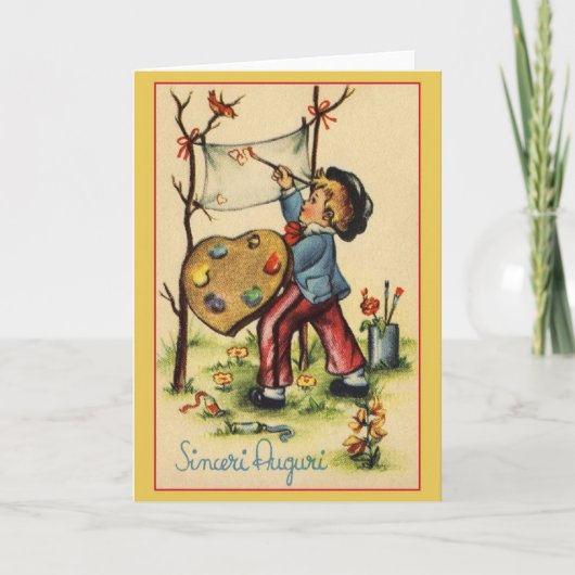 ヴィンテージミリーアウグリイタリアン誕生日カード カード (正面)