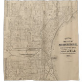 ヴィンテージミルウォーキー、ウィスコンシンの地図 シャワーカーテン (正面)