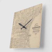 ヴィンテージミルウォーキー、ウィスコンシンの地図 スクエア壁時計 (傾斜)