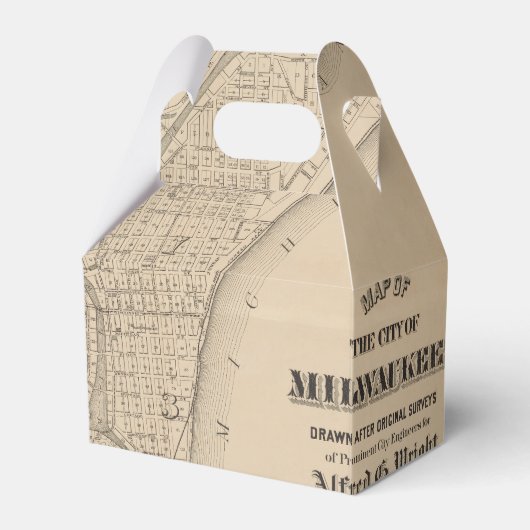 ヴィンテージミルウォーキー、ウィスコンシンの地図 フェイバーボックス (正面サイド)