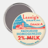 ヴィンテージミルクボトルキャップ マグネット (正面/裏面)