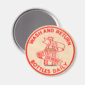 ヴィンテージミルクボトルキャップ マグネット (正面/裏面)