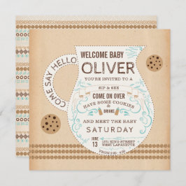 ヴィンテージミルク&クッキーベビーシャワー招待状 招待状