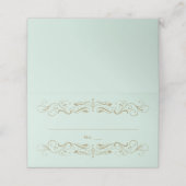 ヴィンテージミントとアンティーク金ゴールドフローリッシュ結婚ズ プレイスカード (外部開封)