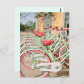 ヴィンテージミントとピンクバイク ポストカード (正面/裏面)