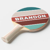 ヴィンテージミントはっきりしたレインボーストライプのン（名前） 卓球ラケット (正面アングル)