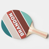 ヴィンテージミントはっきりしたレインボーストライプのン（名前） 卓球ラケット (横)