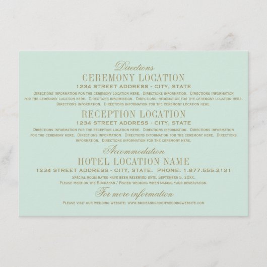 ヴィンテージミントアンティークフローリッ結婚シュの情報 エンクロージャーカード (正面)