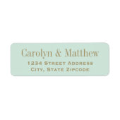 ヴィンテージミントアンティーク結婚金ゴールド差出人住所 ラベル (正面)