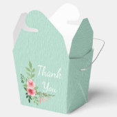 ヴィンテージミントグリーンサンキューピンクローズフラワー フェイバーボックス (オープン)