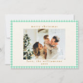 ヴィンテージミントグリーンプライドカスタムフォトクリスマス シーズンカード (正面)