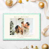 ヴィンテージミントグリーンプライドカスタムフォトクリスマス シーズンカード