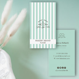 ヴィンテージミントグリーンベーカリーロエレガントゴ 名刺