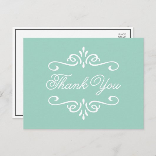 ヴィンテージミントグリーン | 卒業ありがとう ポストカード (正面/裏面)