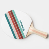 ヴィンテージミントストライプのレインボー 卓球ラケット (横)