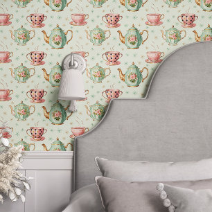 ヴィンテージミントティーセット 壁紙