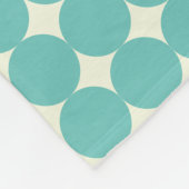 ヴィンテージミントティール(緑がかった色)グリーンジオメトリドットパターン フリースブランケット (角)