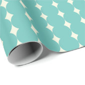 ヴィンテージミントティール（緑がかった色）グリーンジオメトリドットパターン ラッピングペーパー (ロールコーナー)