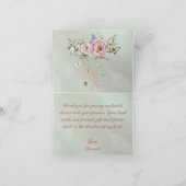 ヴィンテージミントピーニーブライダルシャワーティーパーティー サンキューカード (内部)