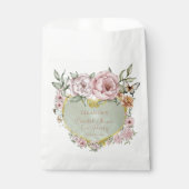 ヴィンテージミントピーニーブライダルシャワーティーパーティー フェイバーバッグ (正面)