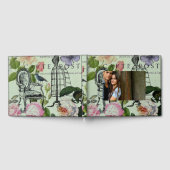 ヴィンテージミントフランスのピンクローズパリパーティー ゲストブック (全面)