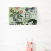 ヴィンテージミントフランスのピンクローズパリパーティー 横断幕 (インサイチュ)