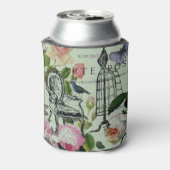 ヴィンテージミントフランスのピンクローズパリパーティー 缶クーラー (缶裏面)