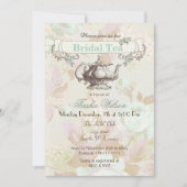 ヴィンテージミントフローラブライダルティーパーティー招待状 招待状 (正面)