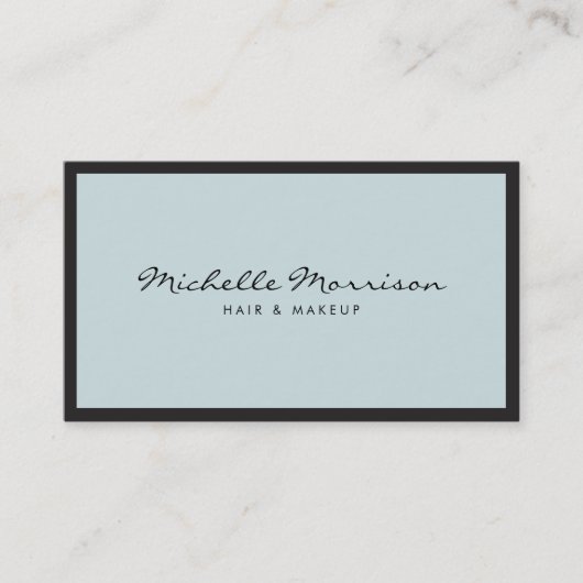 ヴィンテージミントブルーメイクアップと美しい名刺 名刺 (正面)