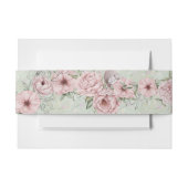 ヴィンテージミント結婚牡丹 招待状ベリーバンド (正面例)