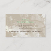 ヴィンテージミント緑の花フローラグランジタウペ 名刺 (裏面)