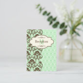 ヴィンテージミント、ブラウン結婚スクロールのエンクロージャカード エンクロージャーカード (スタンド正面)