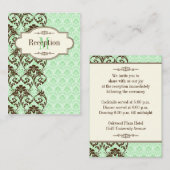 ヴィンテージミント、ブラウン結婚スクロールのエンクロージャカード エンクロージャーカード (正面/裏面)