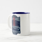 ヴィンテージムスケゴンミシガンライトハウス ツートーンマグカップ (正面左)