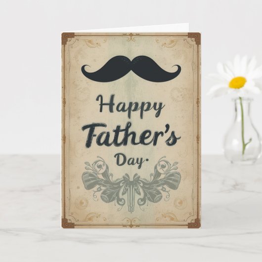 ヴィンテージムスタヒファーズデイレトロスタイル カード (小さな植物)