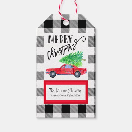ヴィンテージムスタンクリスマスギフトラベル ギフトタグ (正面)