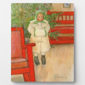 ヴィンテージムフクリスマスを持つスウェーデンの少女 フォトプラーク (正面)