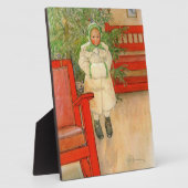 ヴィンテージムフクリスマスを持つスウェーデンの少女 フォトプラーク (側面)