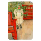 ヴィンテージムフクリスマスを持つスウェーデンの少女 マグネット (縦)