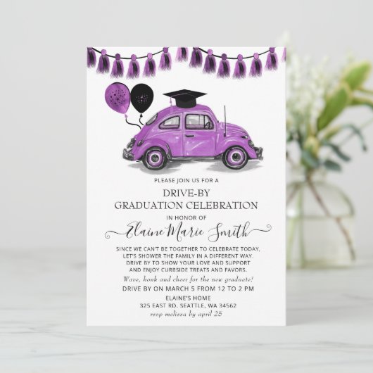 ヴィンテージムラサキムシの気球が卒業して運転 招待状 (スタンド正面)