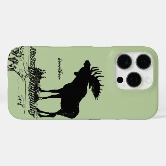 ヴィンテージムースとオオカミ野生動物 – ケースカラーの選択 Case-Mate iPhoneケース (裏面 (横))