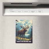 ヴィンテージムースアットグランドテトンナショナルパーク マグネット (インサイチュ (食洗機))