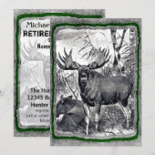 ヴィンテージムースアートの招待テンプレート 招待状 (正面/裏面)