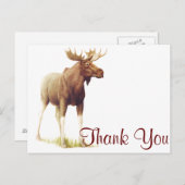 ヴィンテージムースイラストレーション、動物スケッチ ポストカード (正面/裏面)