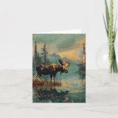 ヴィンテージムースレイクキャビン秋の葉のヴェルト空白の ノートカード (正面)