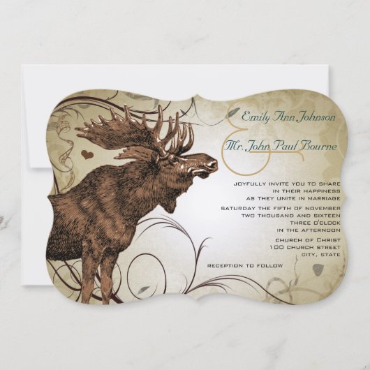 ヴィンテージムース結婚式招待状 招待状 (正面)