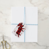 ヴィンテージムース赤雪片 ギフトタグ (より糸つき)