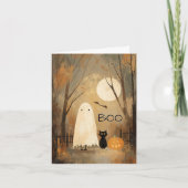 ヴィンテージムーディ幽霊&ブラックキャットカード カード (正面)